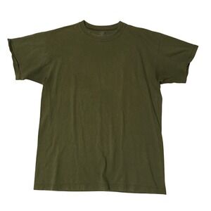 Vintage Duke Military Tee Olive Green Blank USMC T-Shirt Made in USA Large